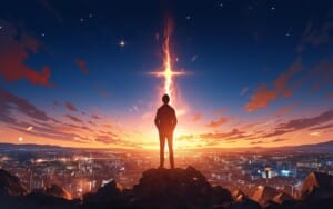 ai generated, nature, man, peak, sunset, young, freedom, freedom, freedom, freedom, freedom, freedom