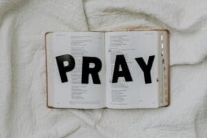 Black letters on the book