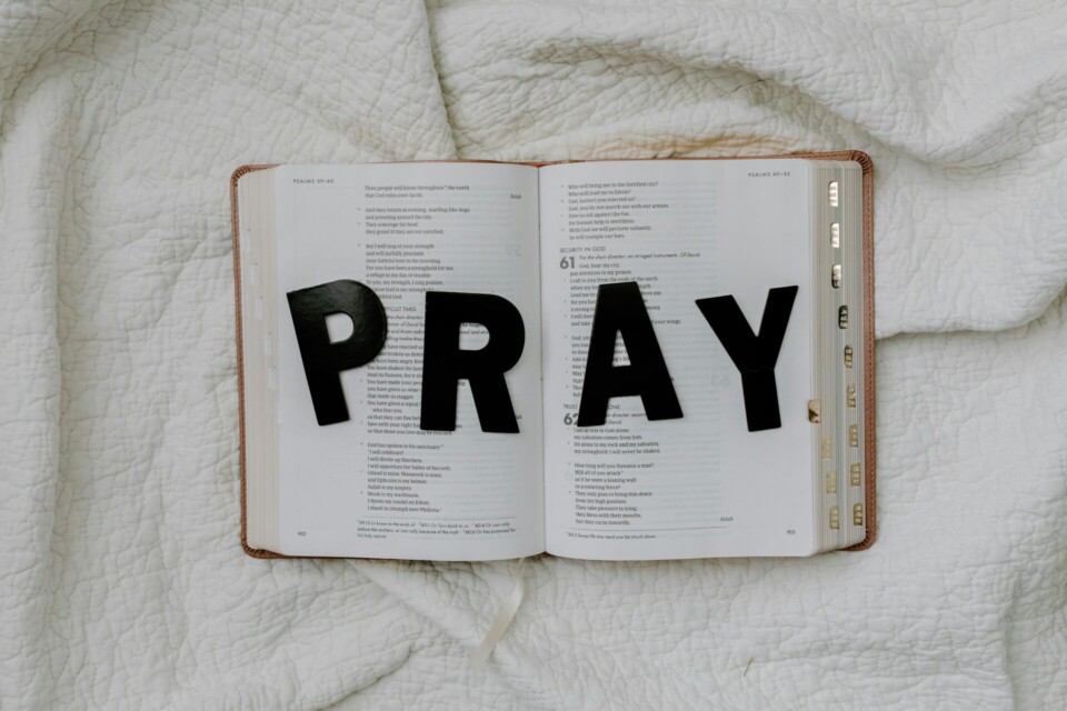 Black letters on the book