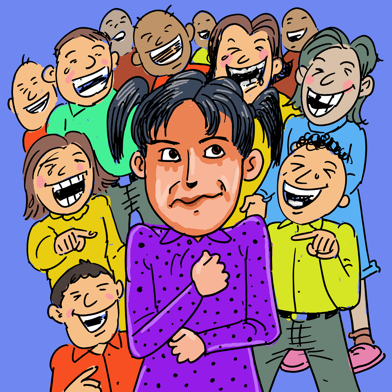 bullying, isolation, making fun, people laughing, cartoon, bullying, bullying, bullying, bullying, bullying