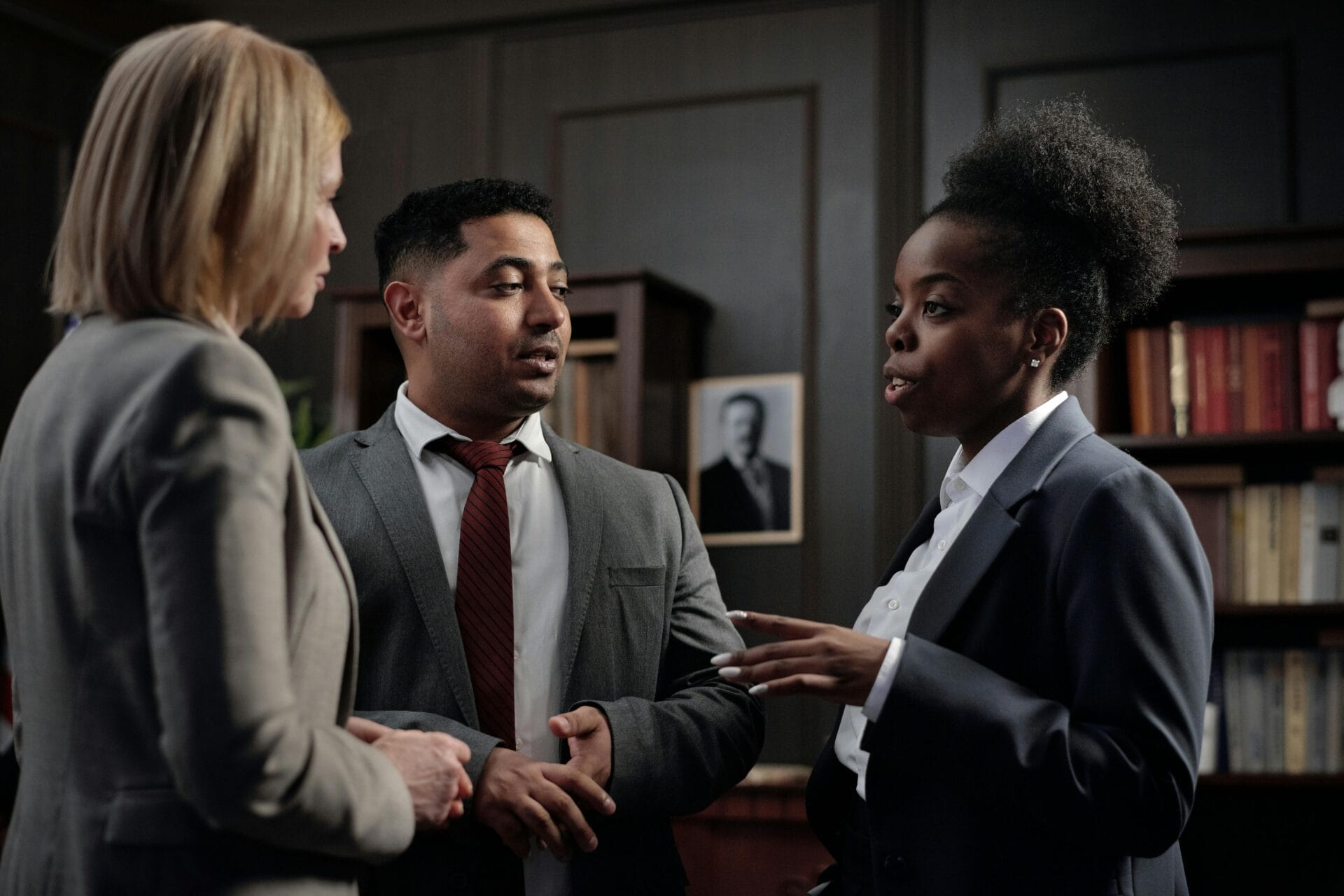 Businesspeople talking