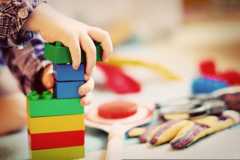 child, tower, building blocks