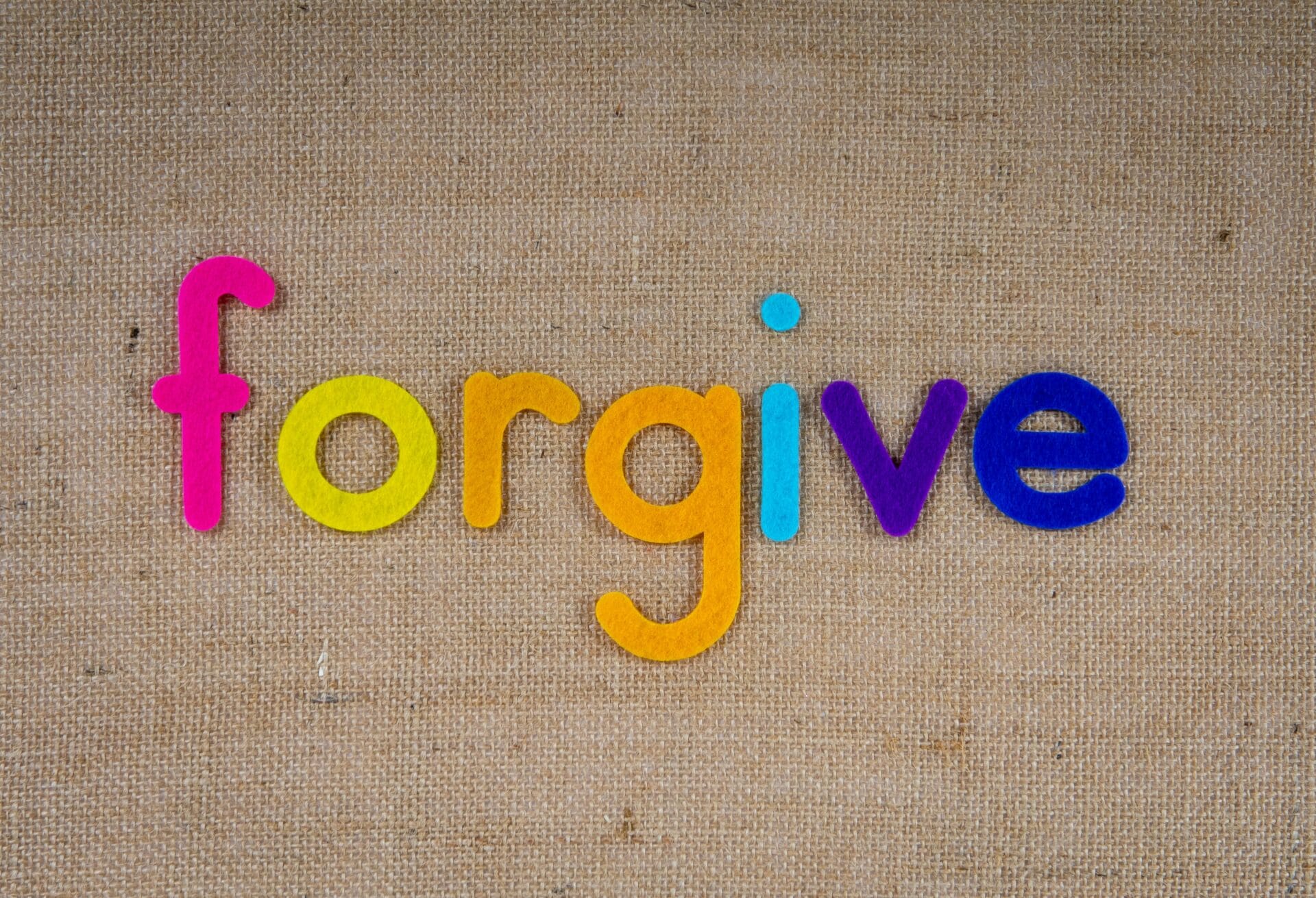 Colorful forgive text
