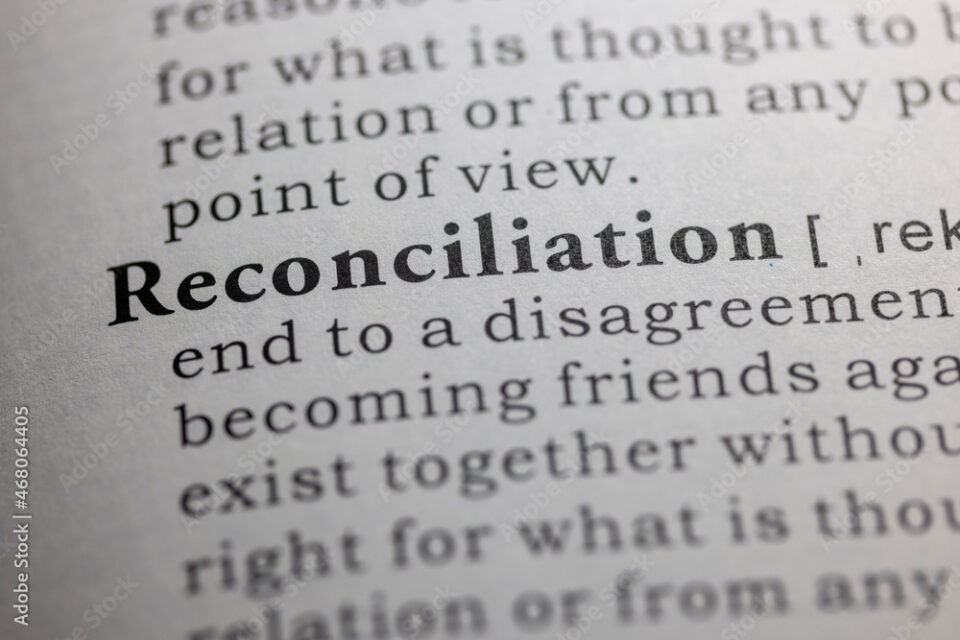 Dictionary definition of reconciliation