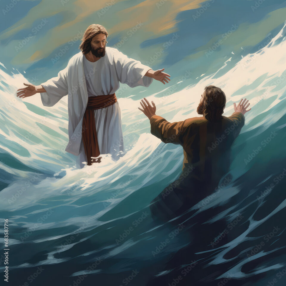 Jesus and Peter on the Water