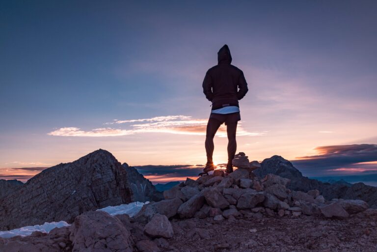 person, hiker, peak