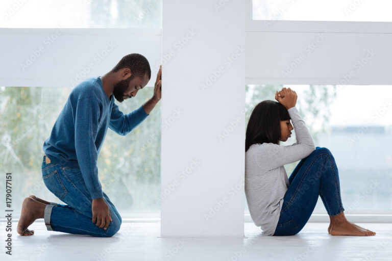 Sad man regretting the quarrel with his girlfriend