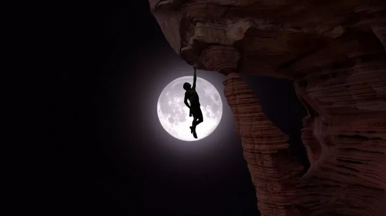 climbing, daredevil, moon